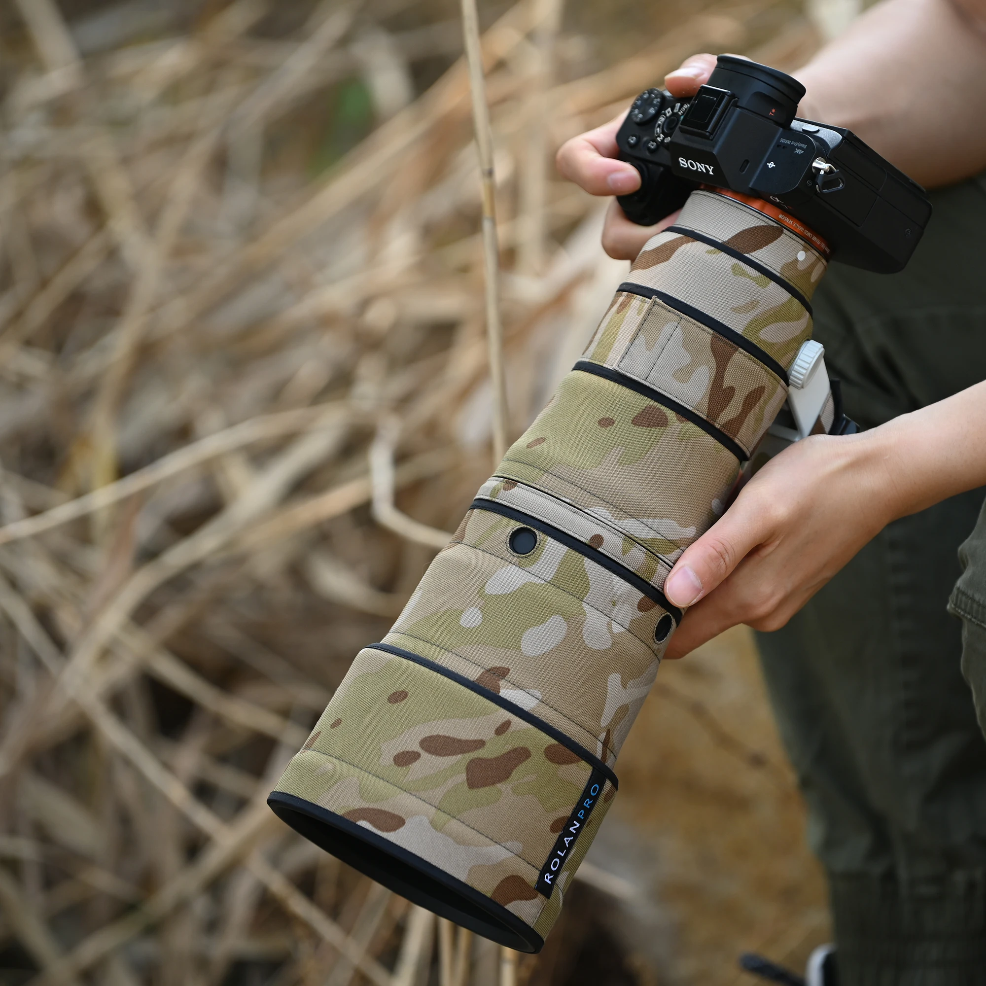 ROLANPRO Wasserdichter Objektivschutz für Sony FE 600mm F6.3 GM OSS Camo Regenschutz Schutzhülle SEL600F63GM Etui 600F6.3GM Stoff – Detail 21