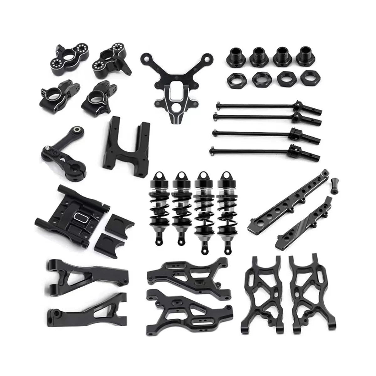 Metal Upgrade Parts Kit Suspension Arm Shock Absorber for Arrma 1/7 Infraction Limitless Felony 6S Accessories,Black