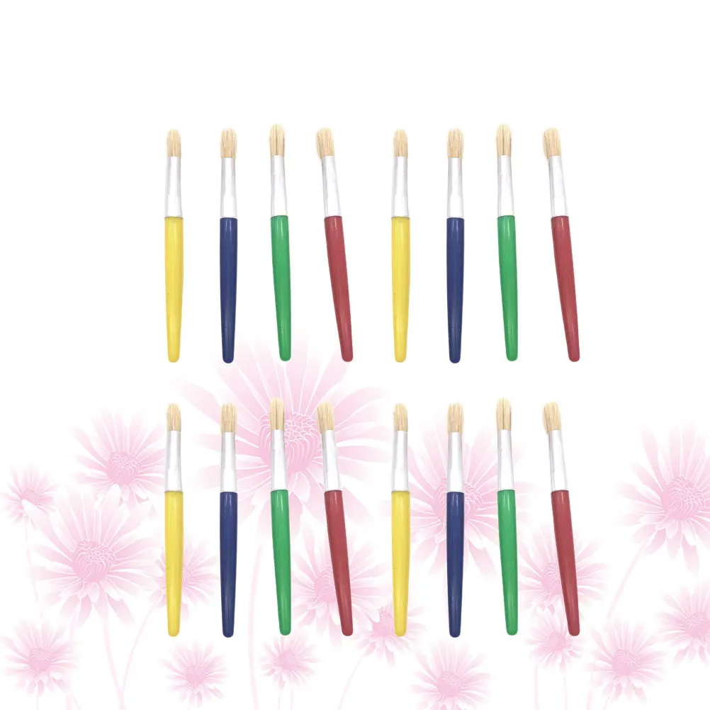 

16 pcs Painting Tool Set Round Head Brushes Diy Graffiti Drawing Durable Swine Hair Bristles Art Craft Kit For