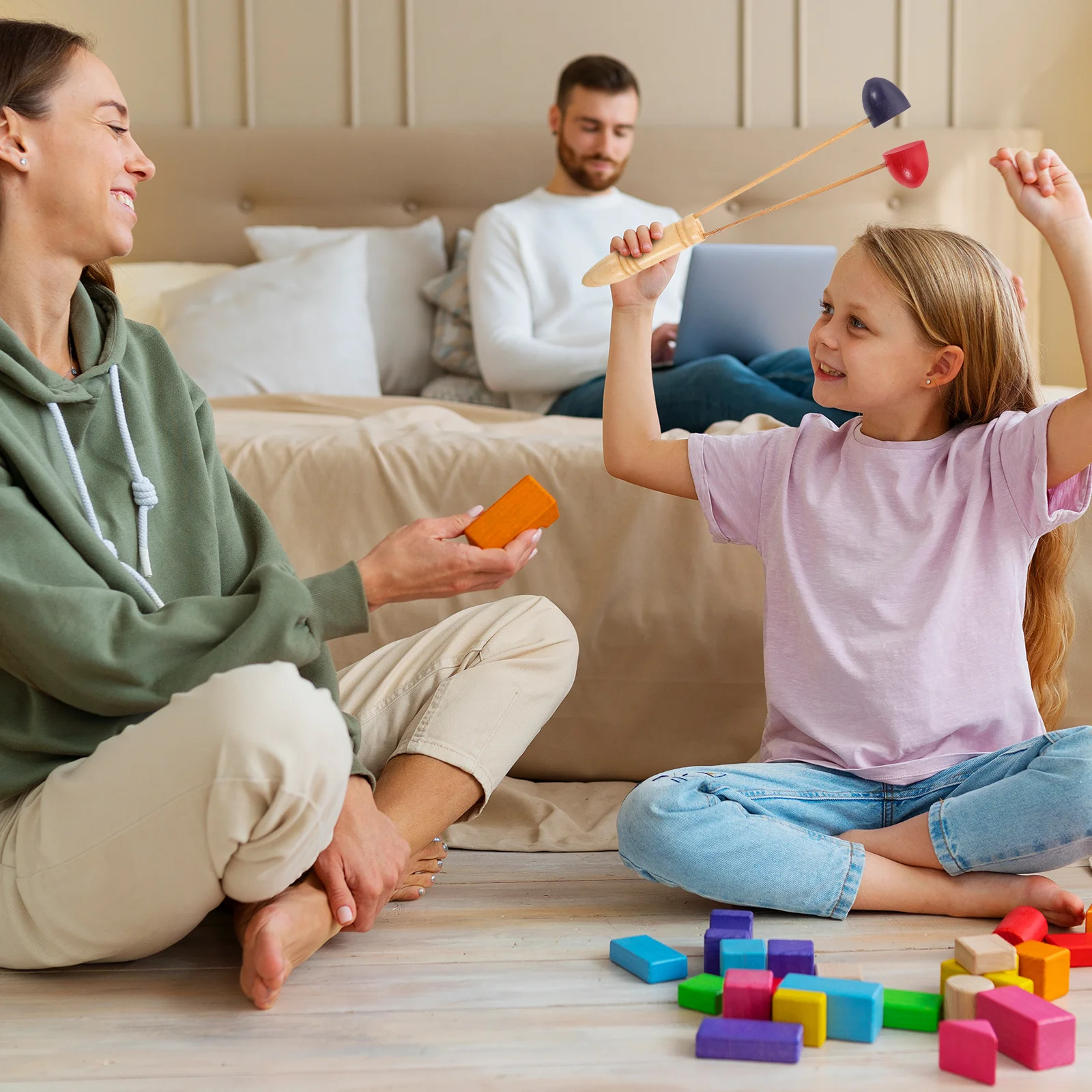 

Wooden Castanets Designed for Handheld Percussion Instruments Develop Rhythm Creativity Preschool and Music