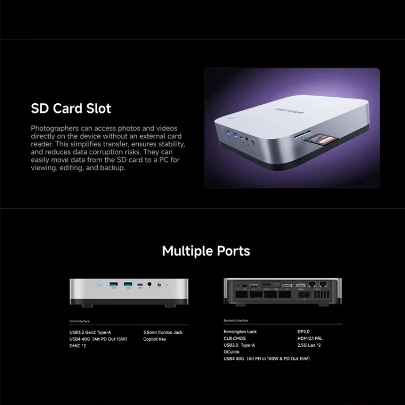 

Compact Mini PC Desktop Computer, AMD Ryzen AI 9 HX 370, 32GB DDR5 + 1TB SSD High Performance
