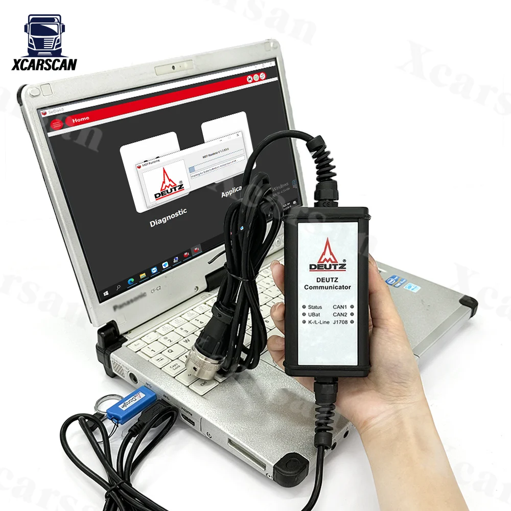 CFC2 Laptop For Deutz 4.0 with USB Dongle 2023 software EMR 6 engine serdia2010 communicator Truck deutz diagnostic tool