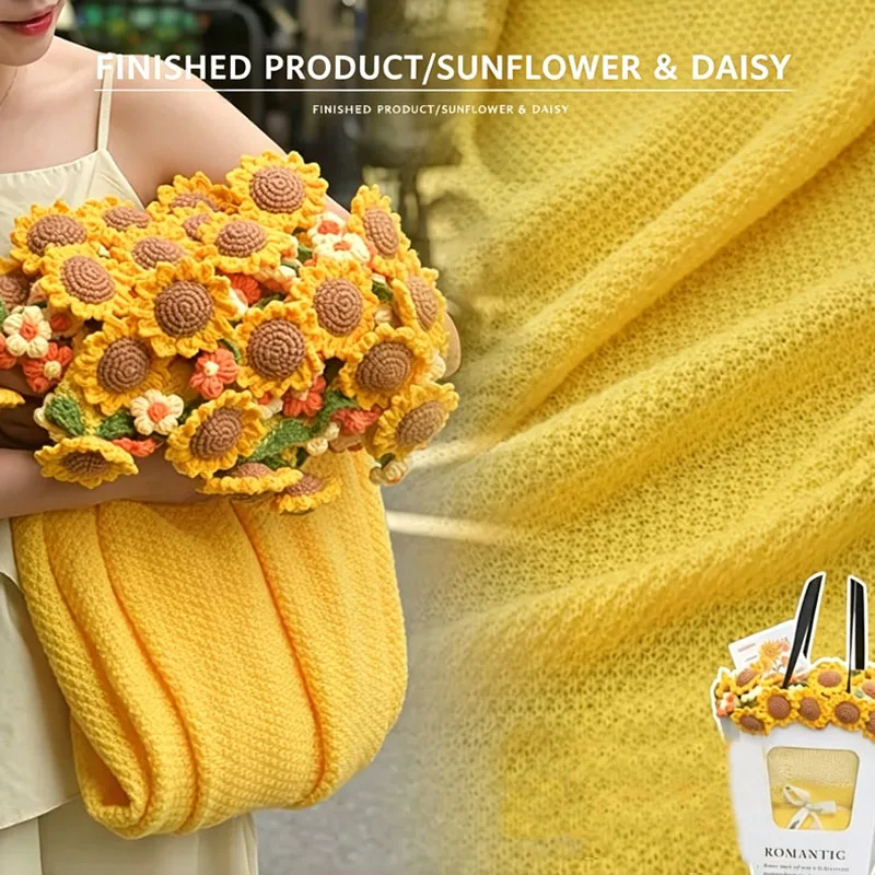 gift-finished-sunflower-and-daisy-bouquet-blanket-knitted-cover-blanket-flower-blanket-teacher's-holiday-gift-lady's-shawl
