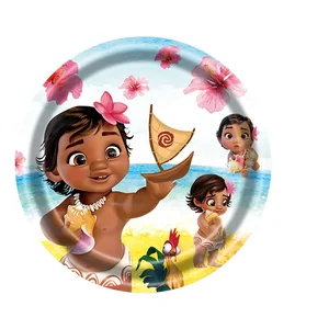 Disney moana tema parti seti vaiana okyanus kartı, afiş, kek topper kartı, çocuk doğum günü partisi dekorasyon balonları küçük kızlar favor En çok satılan 12 pasta-moana-no. 2