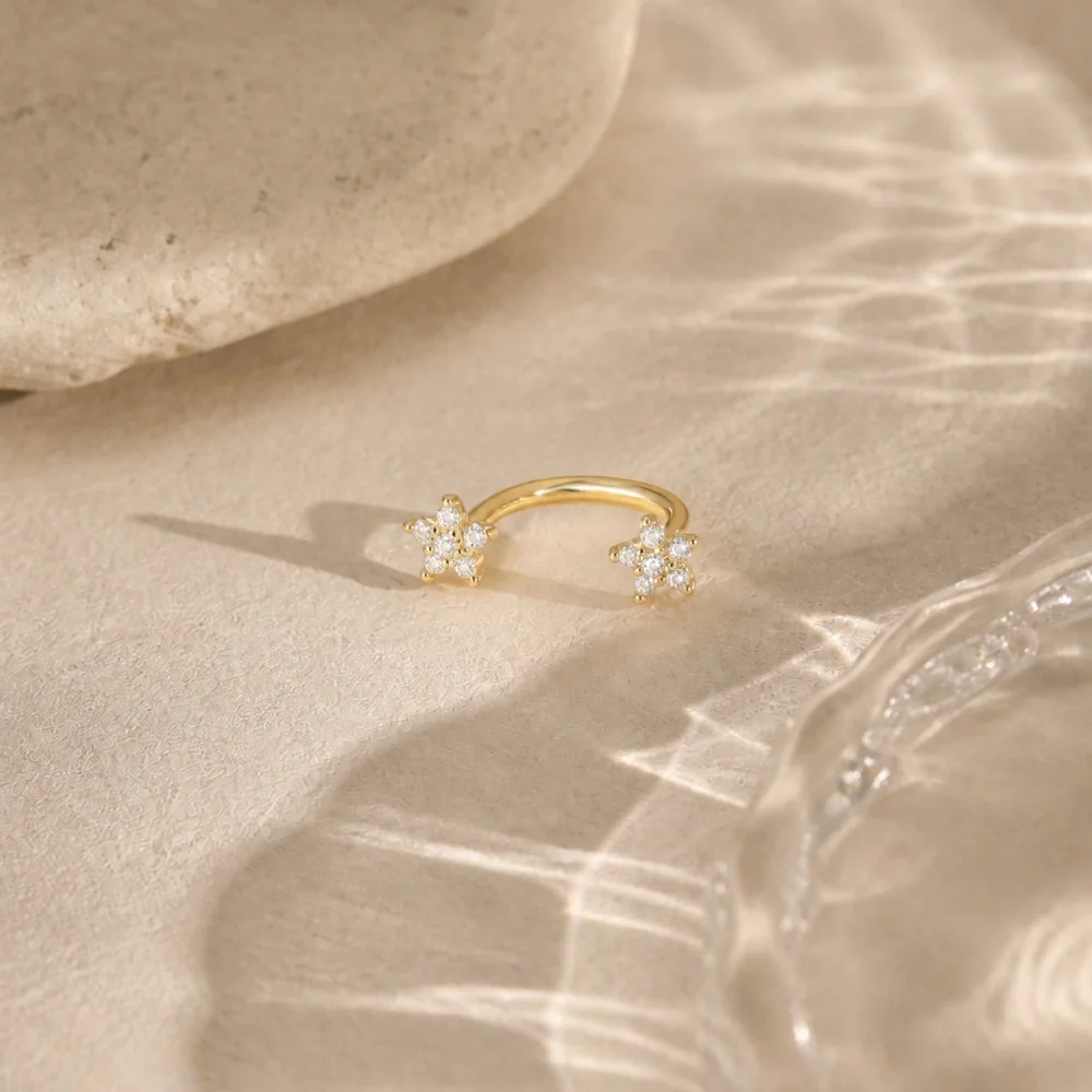 AIDE 925 Sterling Silber Pferdeaugen-Kronen U-förmige Ohrringe für Frauen Knorpelpiercing Ohrknochenring Nasenring Schmuck Geschenke – Detail 7