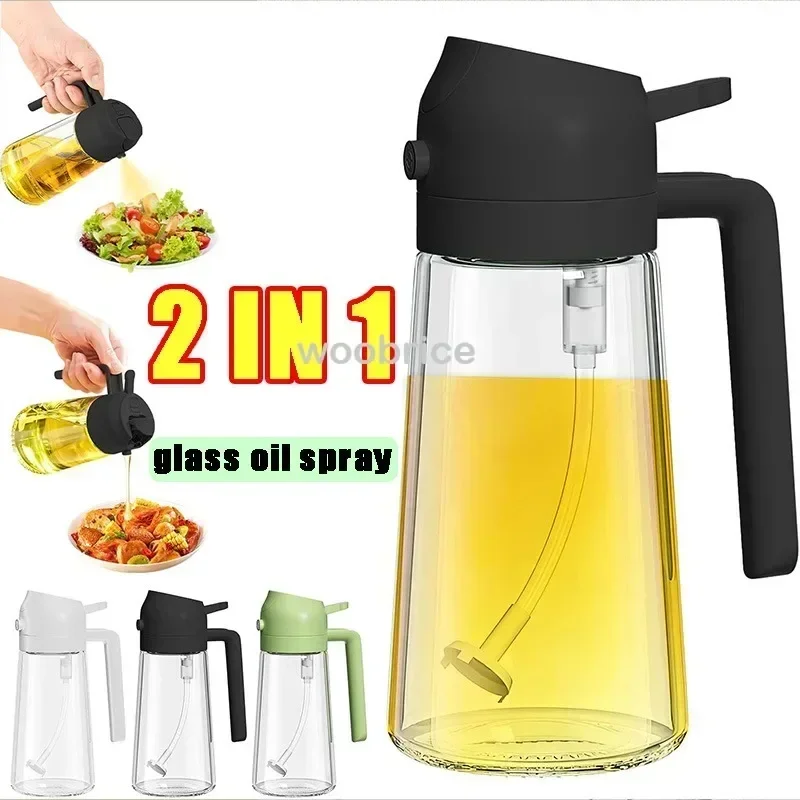 2in1 500ml Glass Oil Sprayer Oil Spray Bottle Oil Tank BBQ Kitchen Baking BBQ Picnic Kitchen Tools for Businesses