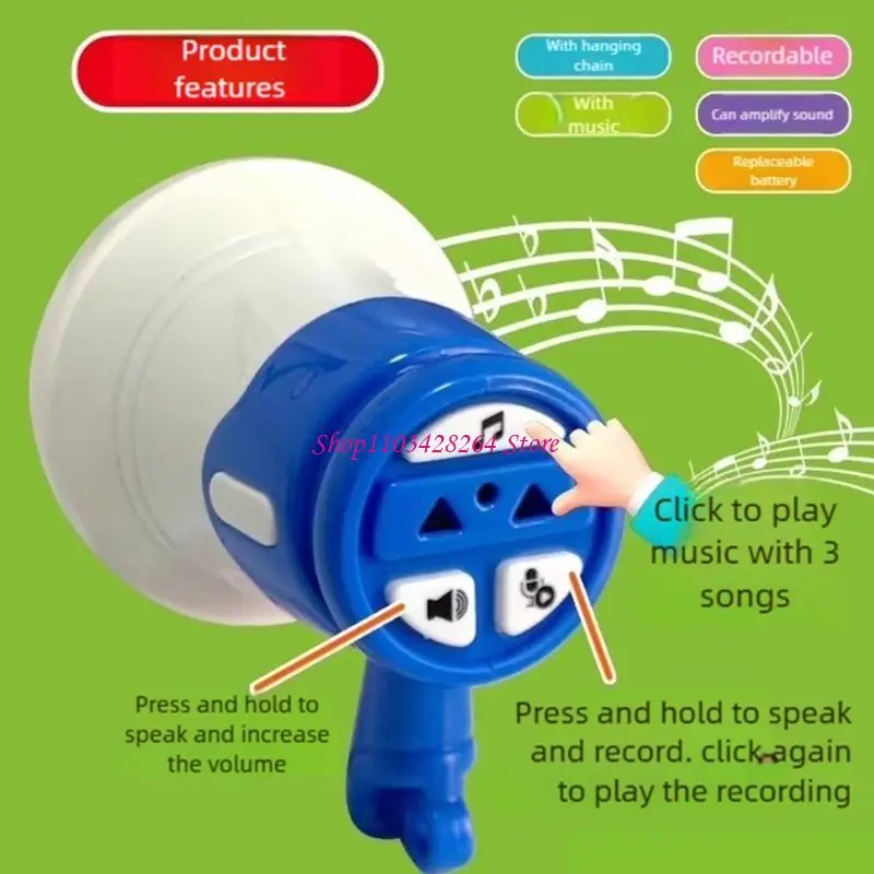 جهاز تضخيم الصوت المدمج مكون من قطعتين، تصميم باللونين الأحمر والأزرق، ميزة تسجيل صوتي متكاملة، تطبيق داخلي وخارجي