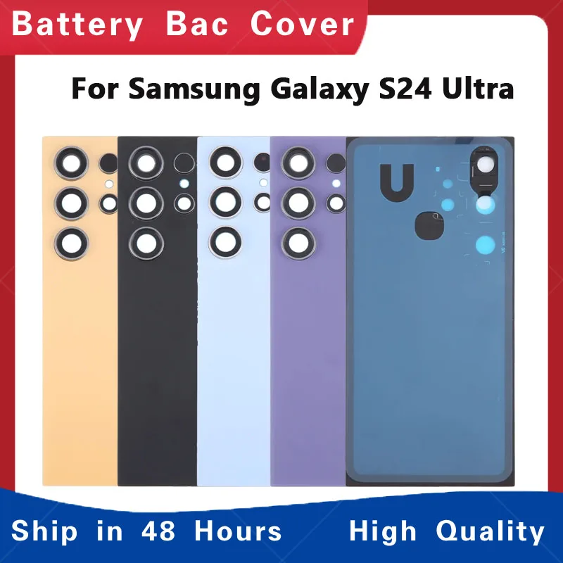 

Стеклянная крышка батарейного отсека для Samsung Galaxy S24 Ultra, задняя крышка, запасные части, дверь с объективом для Samsung S928B S928U, крышка батарейного отсека