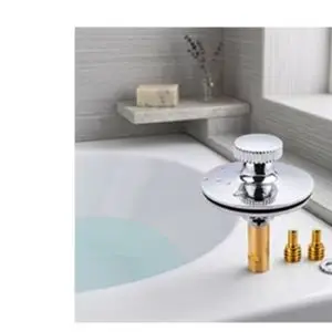 Silver Bathtub Drain Pull Up Stopper Brass Zinc Alloy 10x7.5cm Freestanding Tub Drain Lever Efficient Drainage Easy Install
