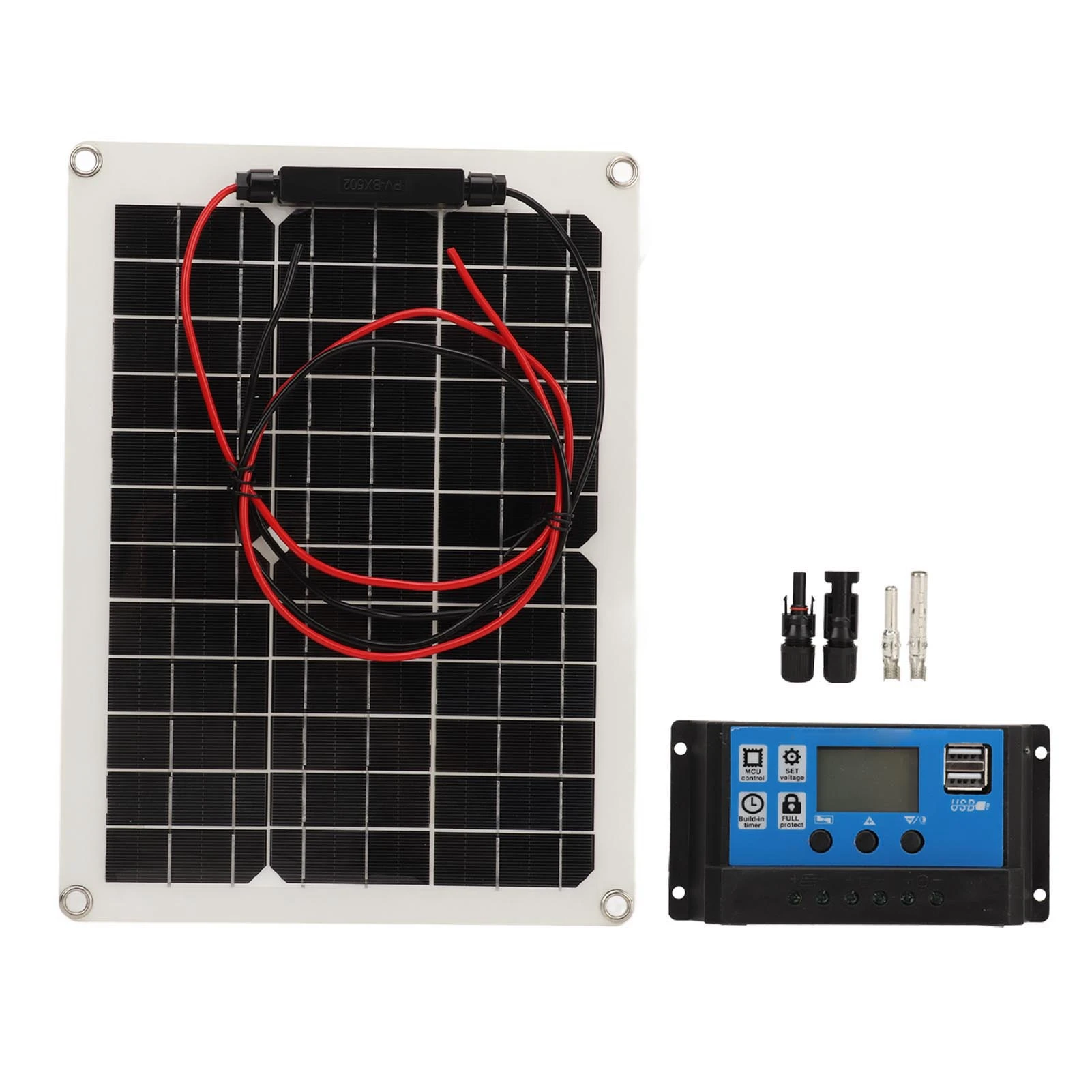 

15W 12V/24V Solar Panel Kit with 50A Controller IP67 Waterproof High Efficiency for RV