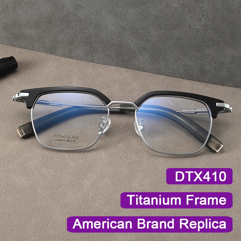 Brand Acetate Titanium Glasses IP Electroplating Men Frame Square Eyeglasses Retro Business Eyewear