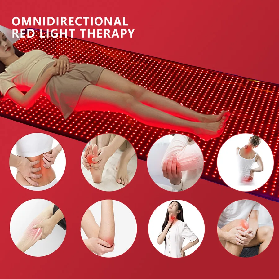 Pain Relief 2160 LEDs Mat, 660nm Red Light 850nm Infrared Therapy, Full Body Heating Wrap, 70.8x35.4 Inch Large Pads