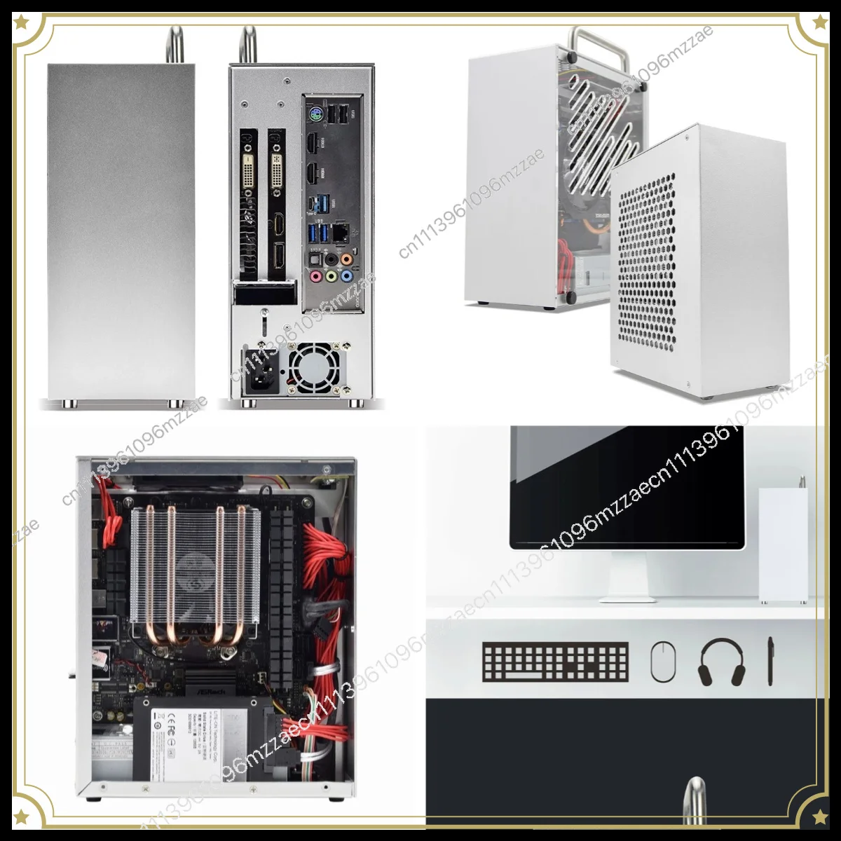 S3 Mini ITX Chassis All Aluminum A4 Small 1U Power Supply Side Single Display Desktop Portable Desktop Computer