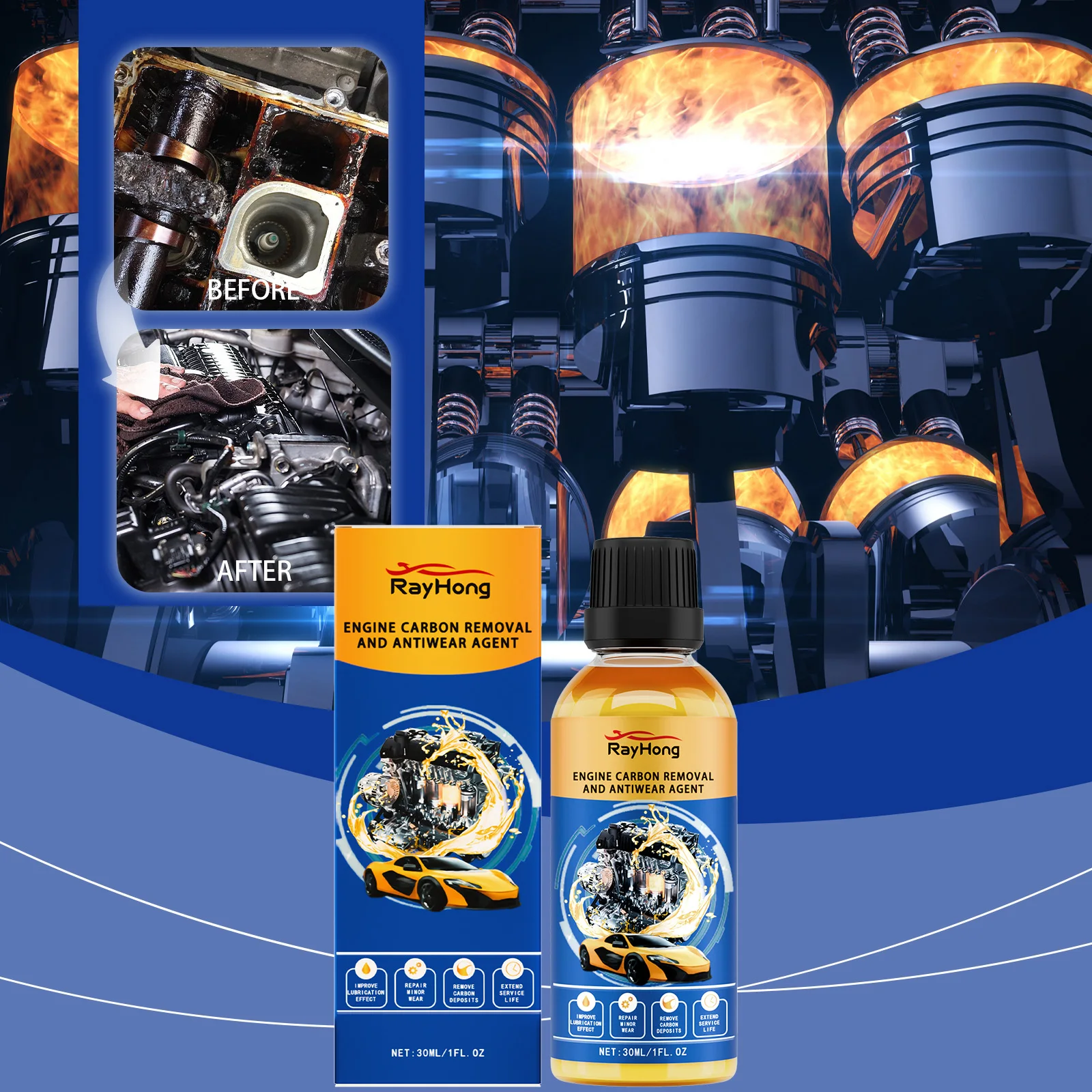 Car Engine Carbon Removal Repair Agents Powerful Cleaner Protectant Cylinder Decarbonization Noise Reduction Repair Care Liquid