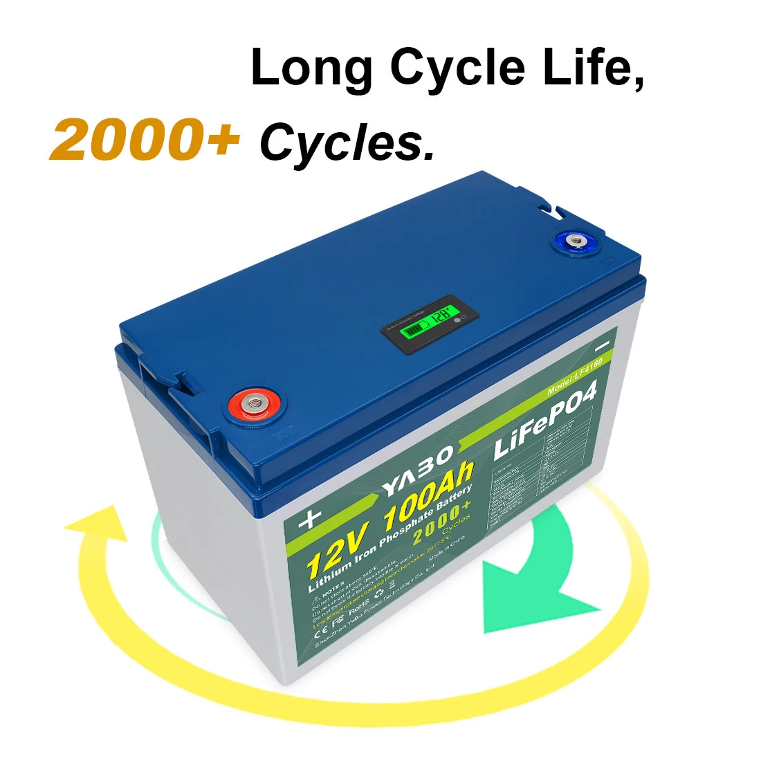 YABO LiFePO4 Battery for 12V 24V 36V 48V 24Ah 36Ah 50Ah 60Ah 100Ah 150Ah 200Ah 300Ah Deep Cycle Lithium Ion Battery 12V