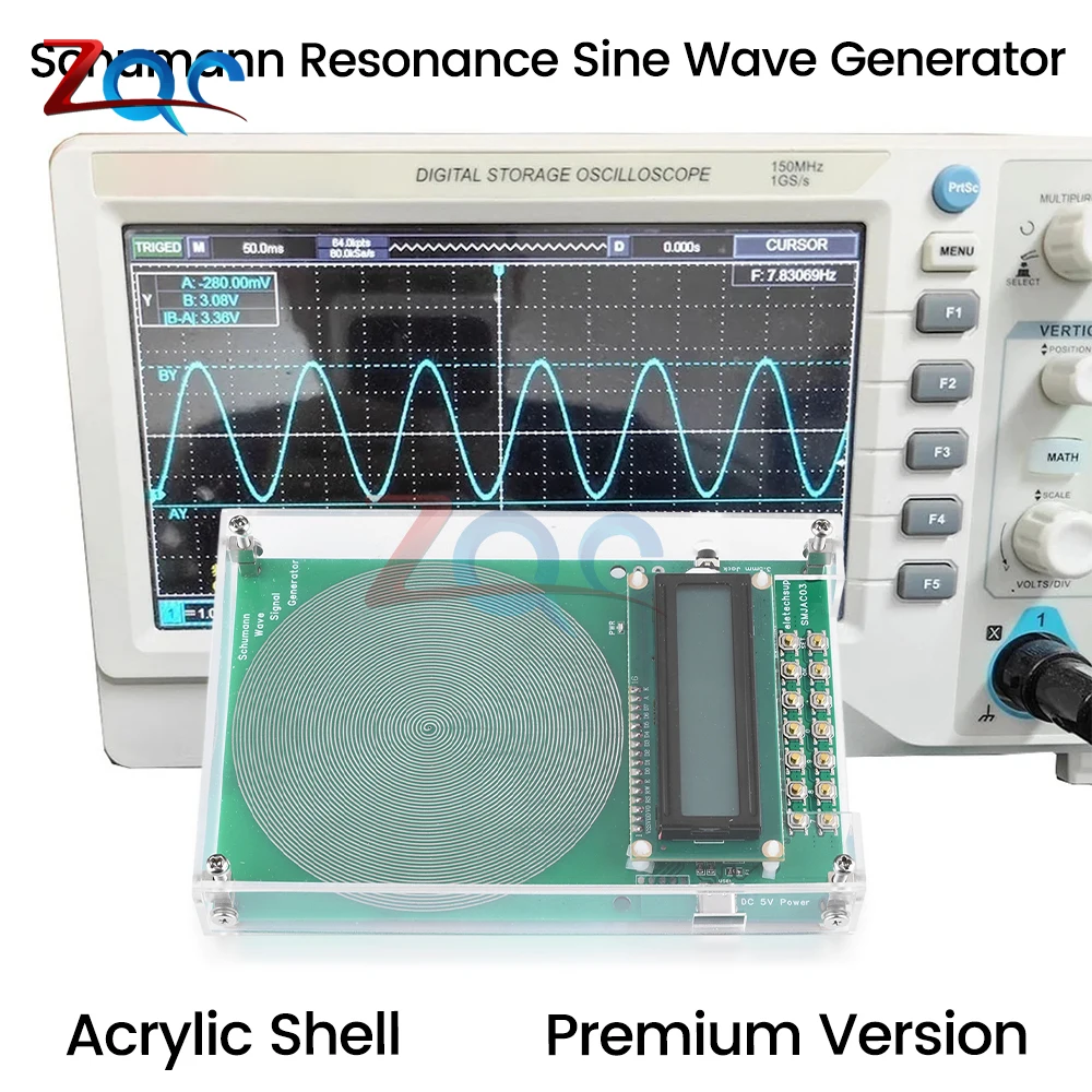 gerador de onda schumann com caixa seno puro gerador de sinal fm alta precisao interface tipo c 001hz100000hz dc 4 15v 783hz 01