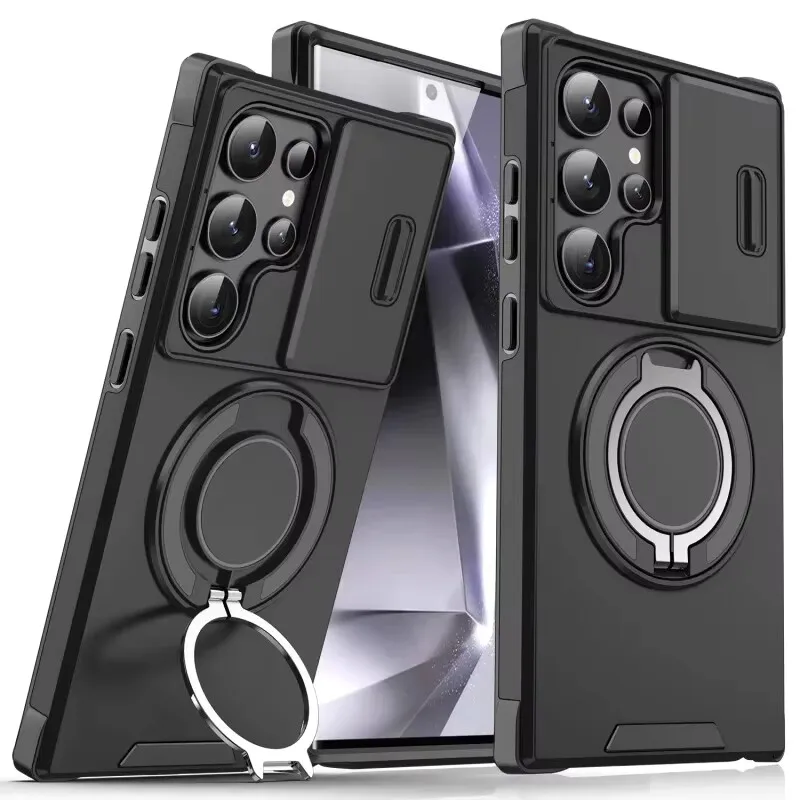 Etui na Samsung Galaxy S26 S25 S24 S23 S22 S21 Ultra S24FE S25EDGE z przesuwaną osłoną aparatu, magnetycznym uchwytem, pancerne, odporne na wstrząsy. — zdjęcie produktu 7