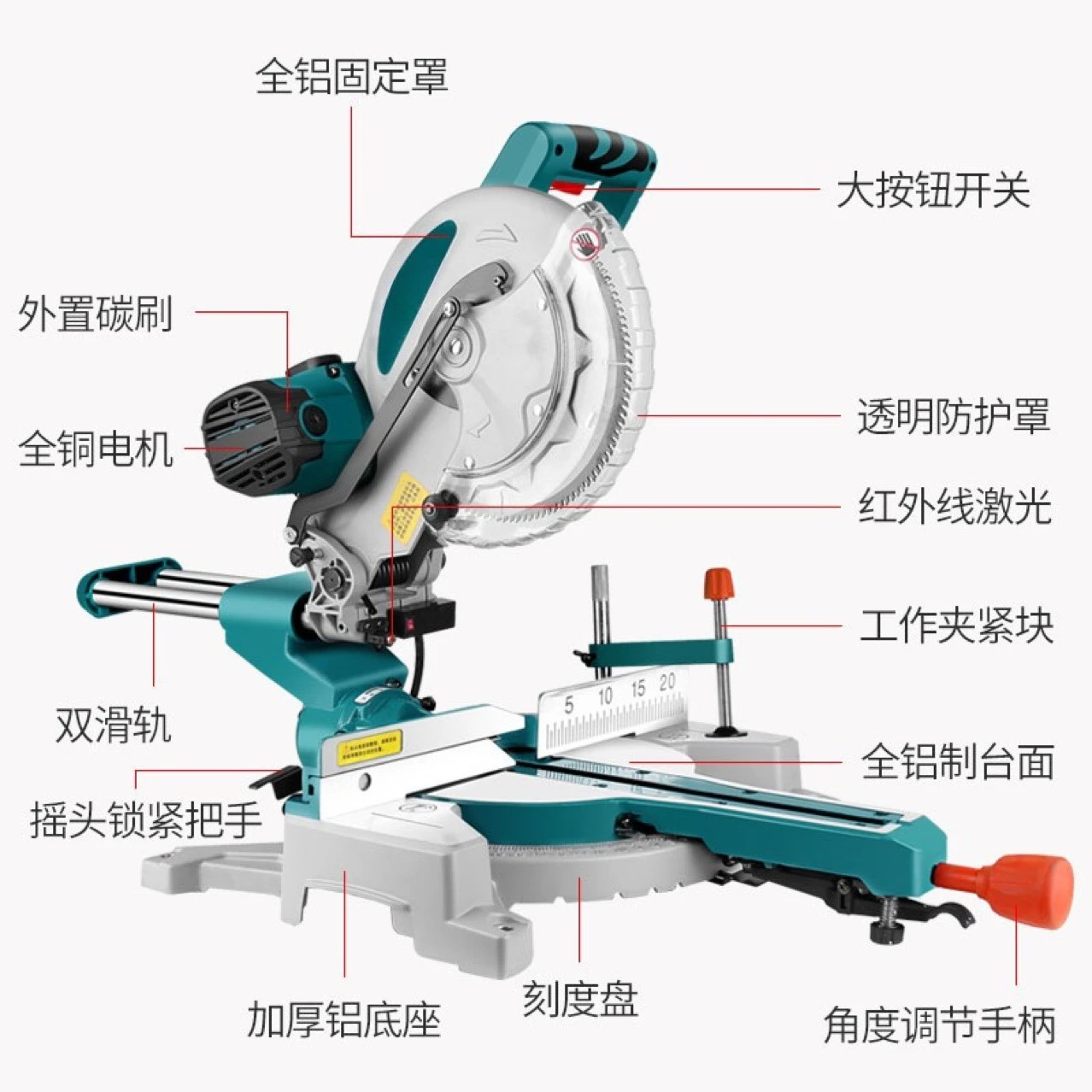 10-Inch tie rod miter saw push-pull multi-functional saw aluminum alloy cutting 45-degree precision cutting machine