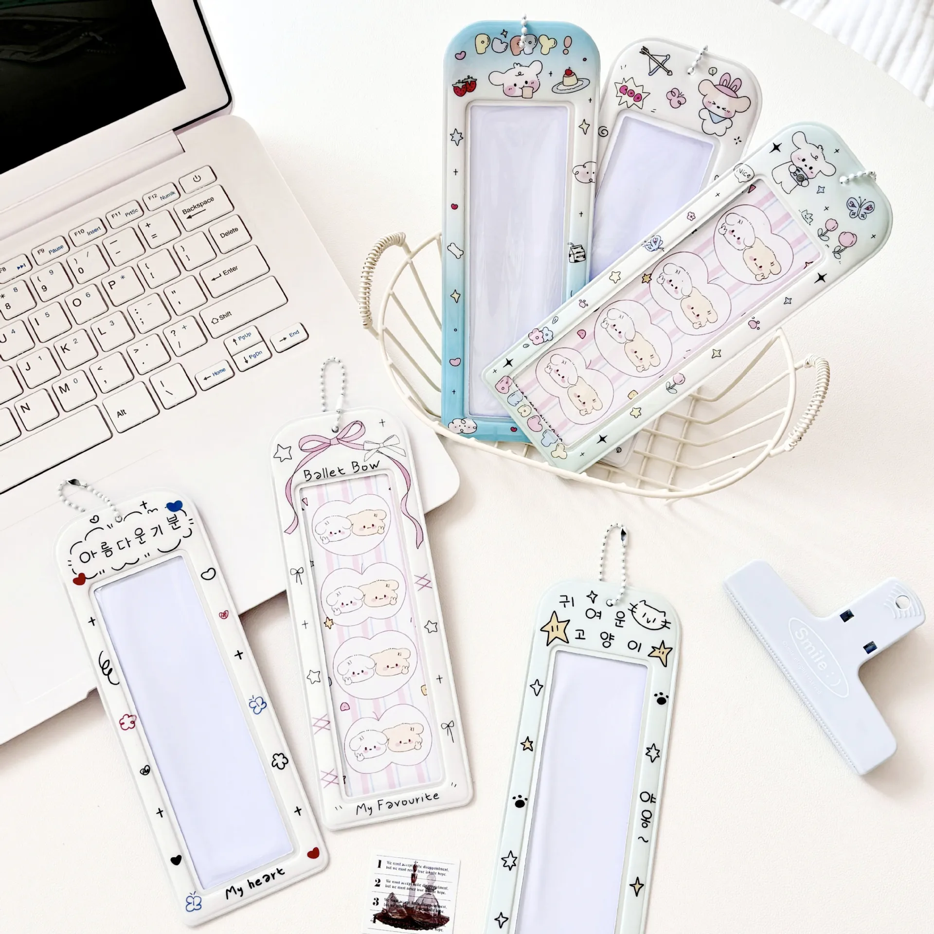 Original Cartoon Puppy Simple Bow Style Life Four-compartment Card Case Idol Little Card Case Star Chasing Collection Card Bag