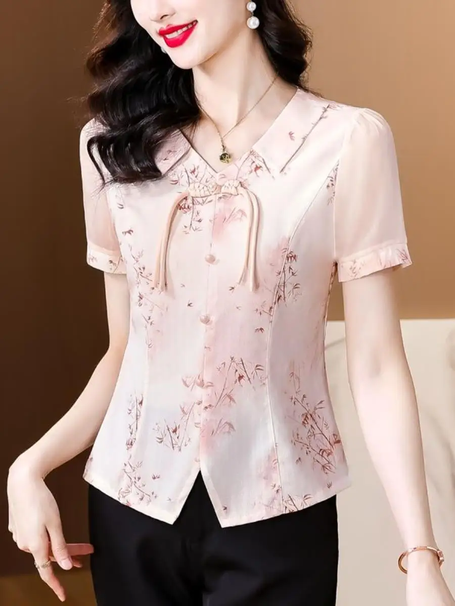 nova-camisa-de-manga-curta-estilo-chines-em-shantung-com-lenco-de-bolso-moda-de-verao-para-mamaes-gola-boneca-e-botoes-deco