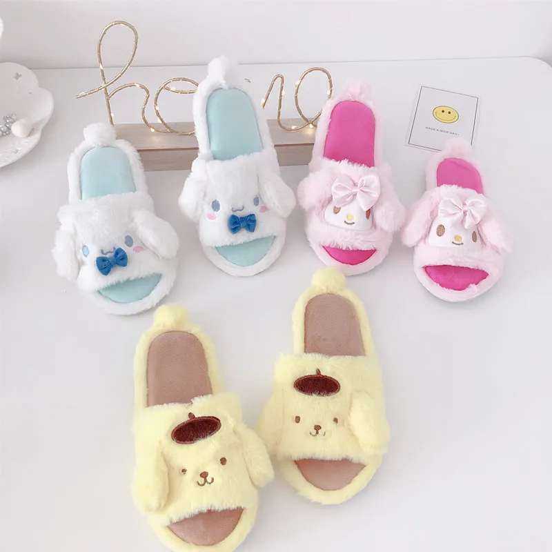 Girl Indoor Cute Slippers Cute Dog Penguin Home Indoor Shoes Non-slip Flat Casual Floor Slippers Rubber Bottom Waterproof