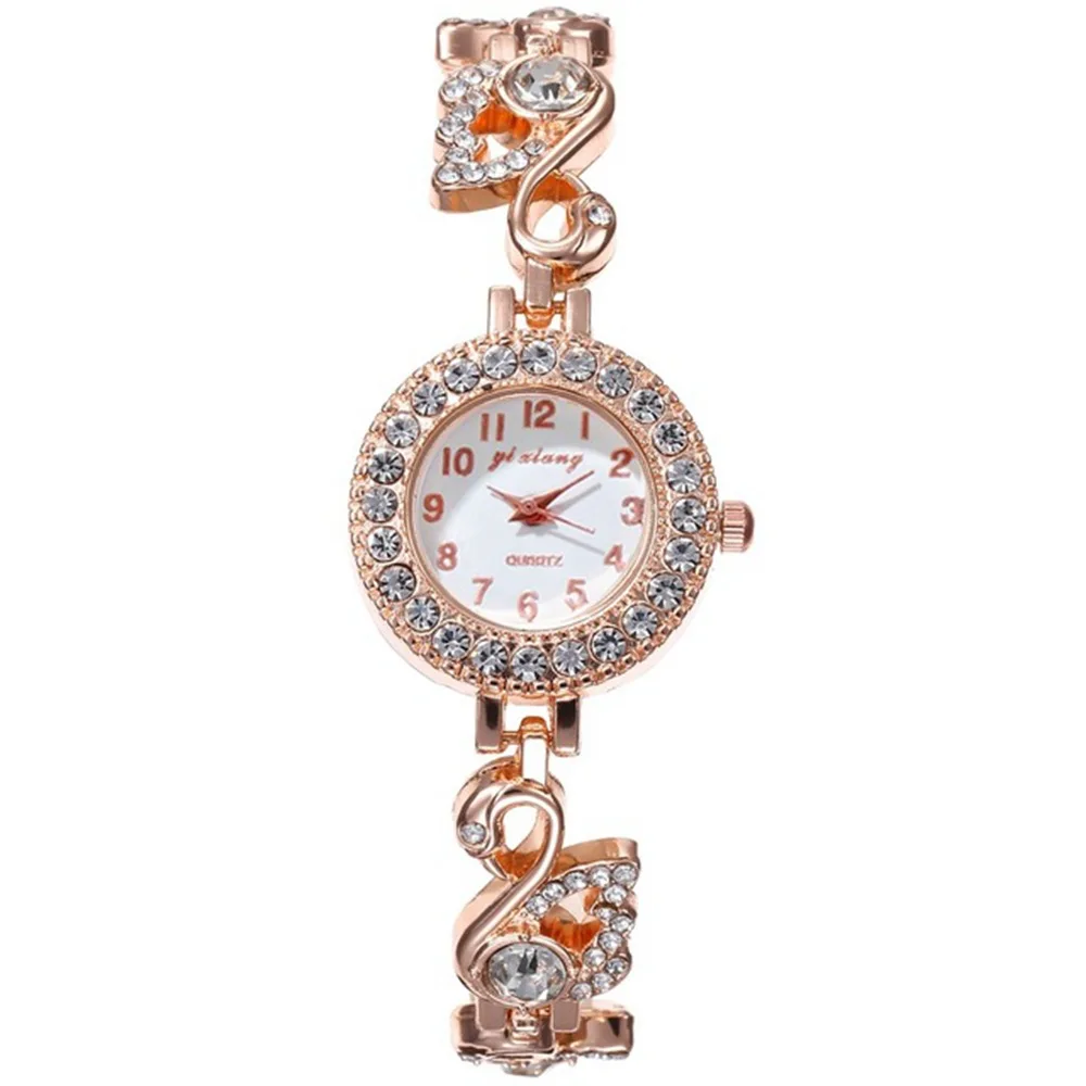UTHAI BK156 Diamond Inlaid Small Dial Full of Diamonds Swan Bracelet Women\'s Watch Fashion Temperament Leisure Quartz Watch