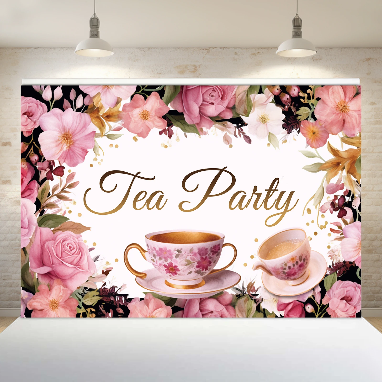 1PCS 100x150cm Tea Party(6) Theme Backdrop,Photography Background,Used To Gifts,Activities Or Other Party Decoration