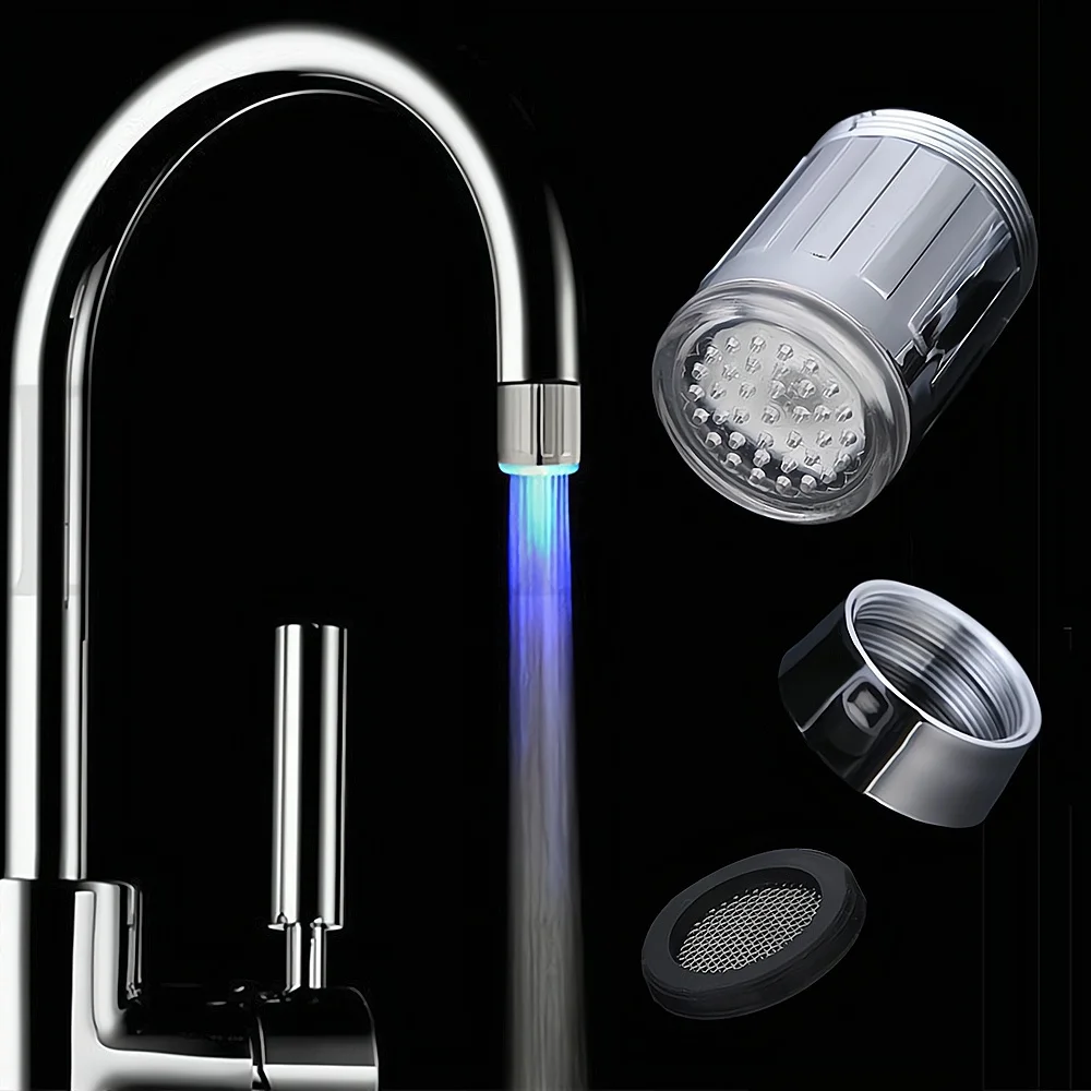 1PCS LED Faucet Ambient Light Streaming Lamp 7 Colors Variable Shower Pressure Sensor Night Bulb Kitchen Intelligent Decoration