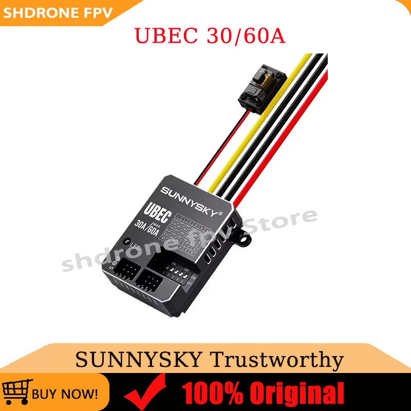 SUNNYSKY 30A HV UBEC 3-18S LiPo 9-80V Input Adjustable 5.2/6/7.4/8.4/9/12V Aluminum Case for RC Model