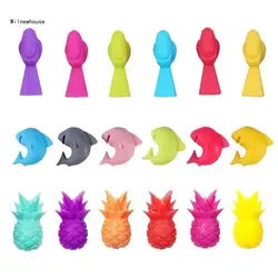 Wine Glass Markers Set of 18 Dolphin Pineapple Bird Silicone Drink Glass Tags Identification Cup Labels Signs Dropship