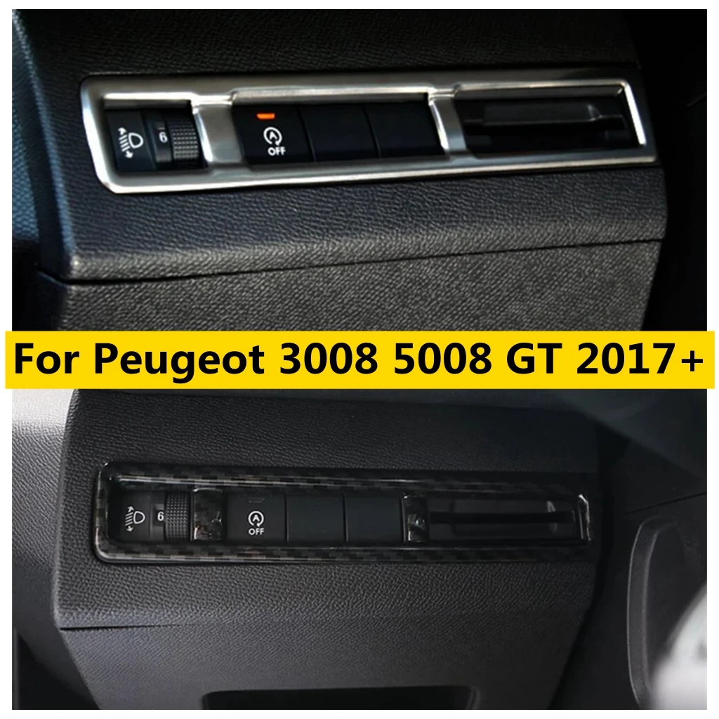 

Car Head Light Lamp Adjustment Knob Switch Button Cover Trim Decoration Sticker For Peugeot 3008 5008 GT 2017 - 2023 Accessories