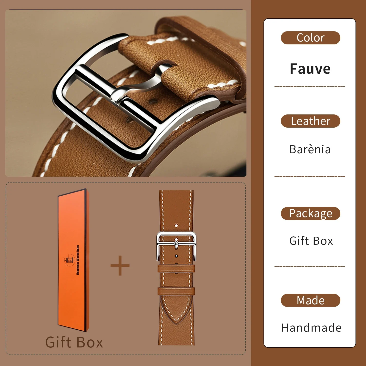 

Kebitt High Quality Cow Leather Watchband for Apple Watch Series 11 Ultra3 2 10 9 8 7 6, Strap Iwatch Bracelet 46MM 42 41MM 49MM