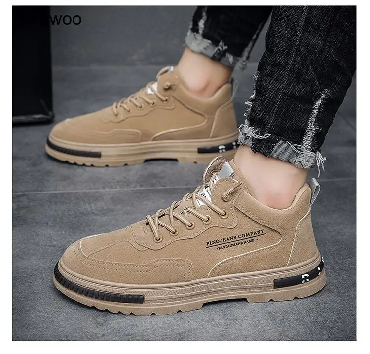 

Men Suede Casual Sneakers Lace Up Non Slip Comfortable Lightweight Platform Walking Shoes for Men