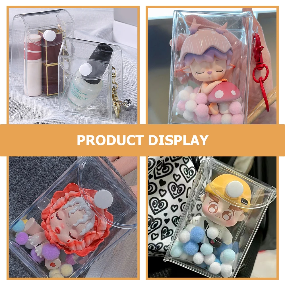 

6pcs Clear Figure Bags Transparent Display Holders Figures Collectibles Storage Box Dustproof Showcase Stackable