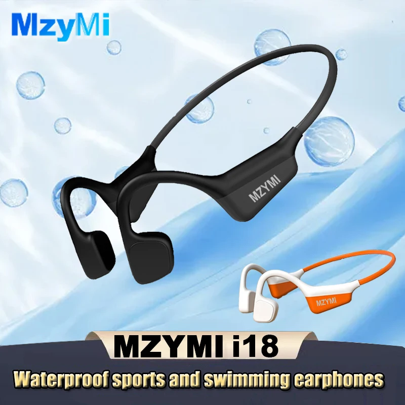 

MZYMI I18 PRO Bone Conduction Earbud Wireless Headphones Compatible Bluetooth Earphone TWS with Mic Swimming Sports Wear Headset