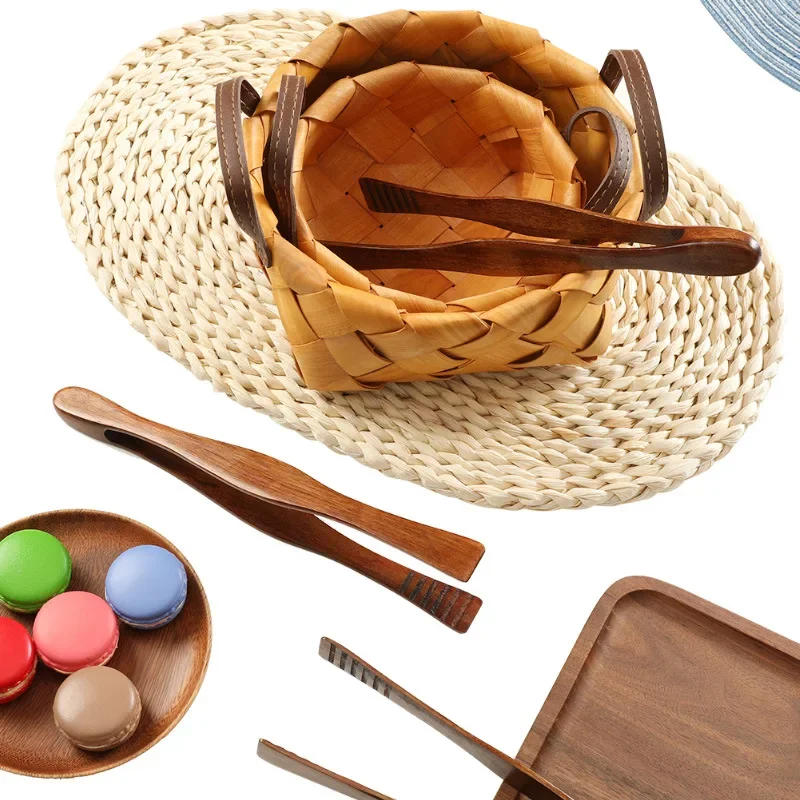 Bamboo Wooden Food Toaster Tongs Natural Bamboo Tongs Tea Clip Kitchen Hotel Bakery Bread Clip Food Clip Kitchen Tongs