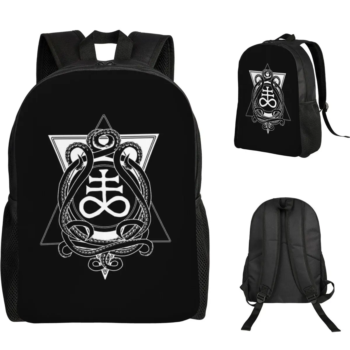 Satanic Cross Leviathan's Cross And Tentacles Student Backpack School Bag Hiking Travel Daypack Fashion Bookbag Shoulder Bags