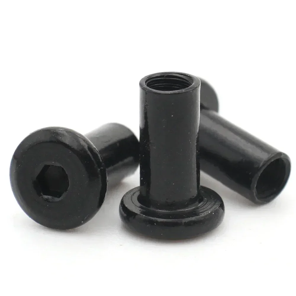 

M3-M8 Black 304 Stainless Steel Hex Socket Barrel Nuts | Flat Head Cross Dowel Insert Nuts for Furniture Connector Bolts
