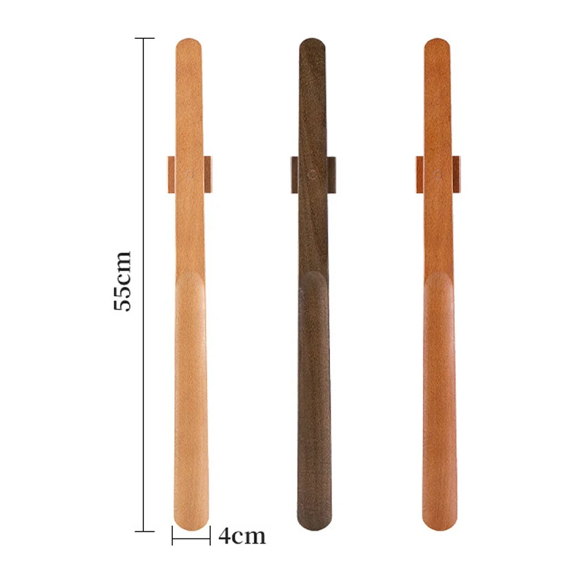 55CM shoehorn wooden long handle Magnetic long shoe spoon Horn for shoes Wear Shoe Easier image 5