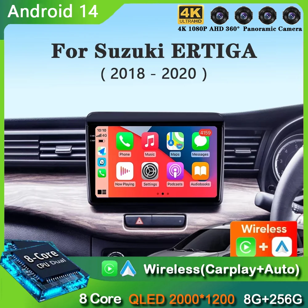 

Android 14 стерео 9 дюймов для Suzuki ERTIGA 2018 2019 2020 радио мультимедийный плеер четырехъядерный Bluetooth 2 Din автомобильный GPS видеонавигатор