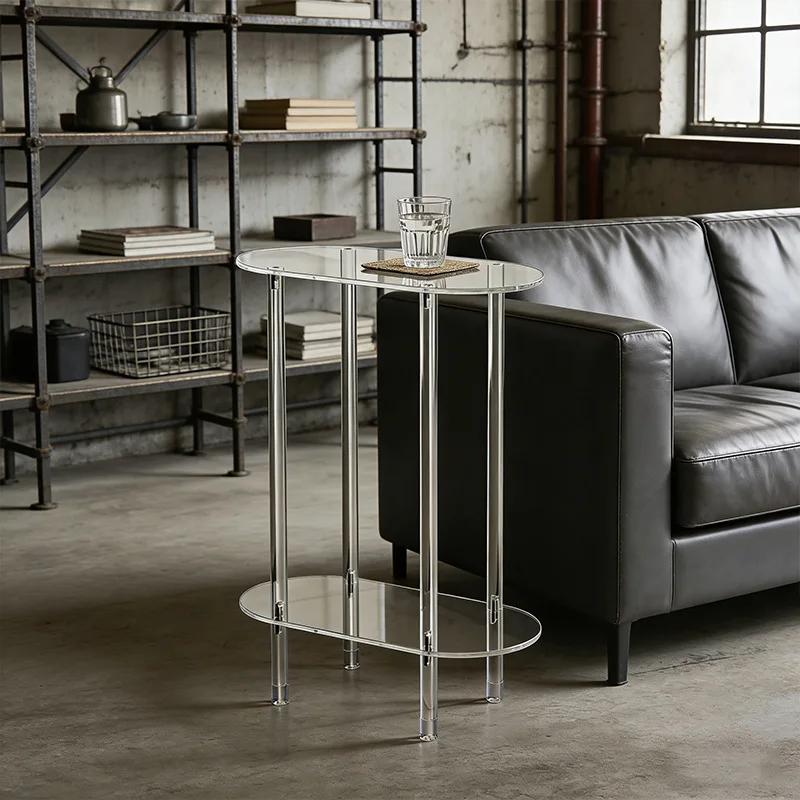 Transparent coffee table, acrylic Nordic minimalist creative fashion corner table
