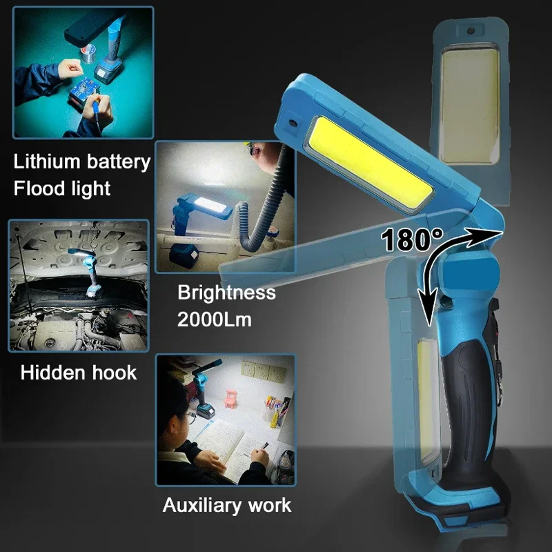 Imagem -02 - Cordless Lanterna Led para Makita Luzes de Trabalho Abajur Holofote Floodlight 18v Li-ion Battery Hongsong Boda Lomvum