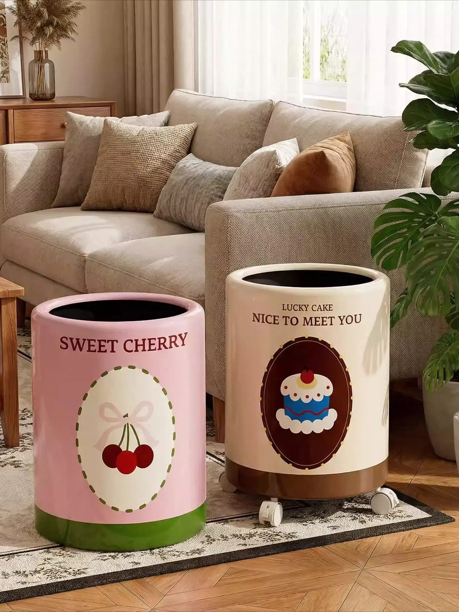 

Large Capacity Luxury Trash Can with Lid for Living Room And Bedroom Home Use Dustbin High Aesthetic Value Durable Garbage Ba...