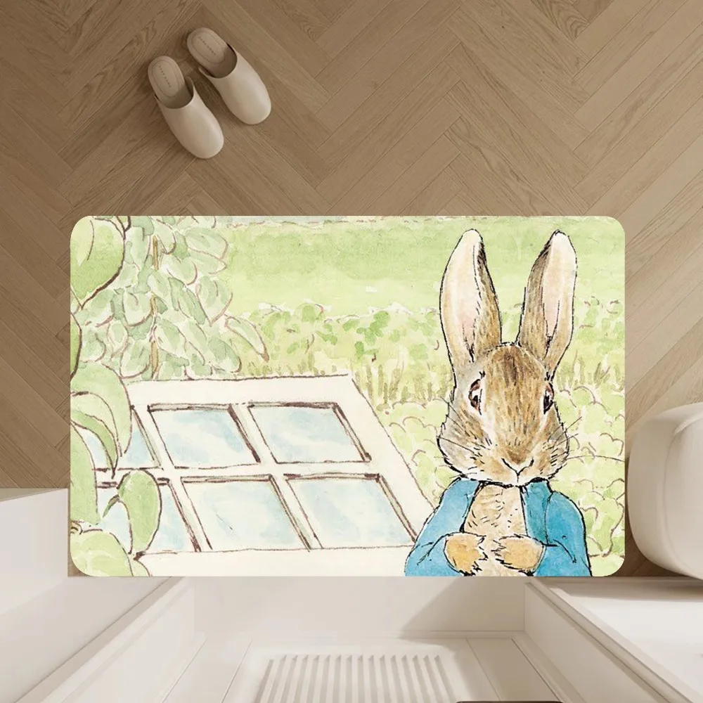 cartoon p-peter cute rabbit  Floor Mat Anti-Slip Bathroom Kitchen Bedroom Living Room Entrance Rug Home Decor