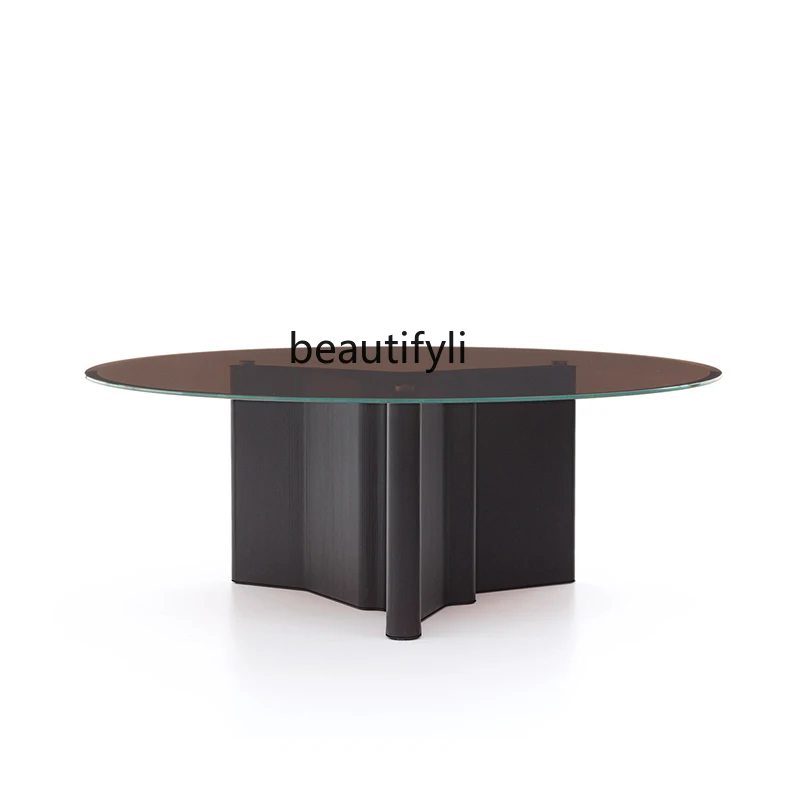 Italian High-End Designer Furniture Special-Shaped Light Luxury Living Room Simple Dining Table Multi-Person Table