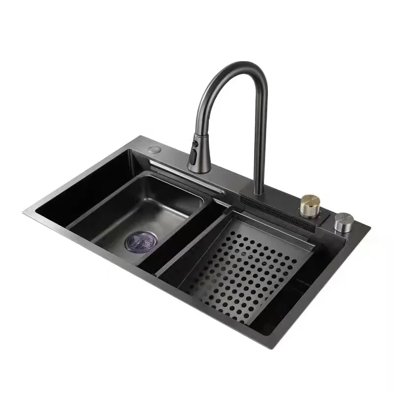 Customizable stainless steel kitchen, central sink, sink, drain basket, handmade