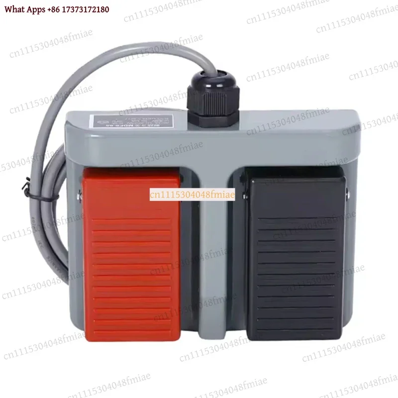 Double Pedal Foot Switch Plastic MDFS-65 Momentary Control 10A 250VAC With Wire For Machinery Equipment