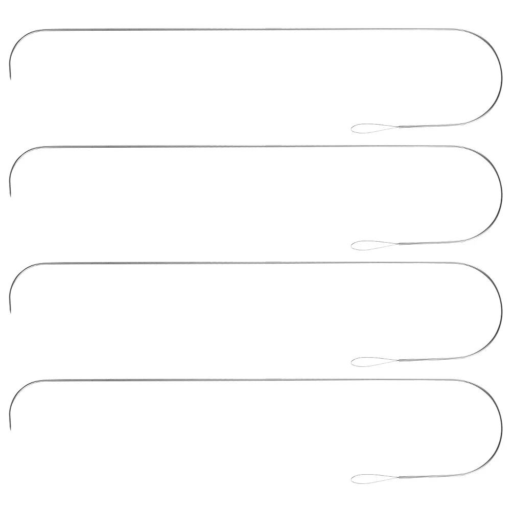 

4 Pcs Big Eye Looper Knitting Needles Embroidery Supplies Yarn Sewing Easy Threading Beading Curved Threaders