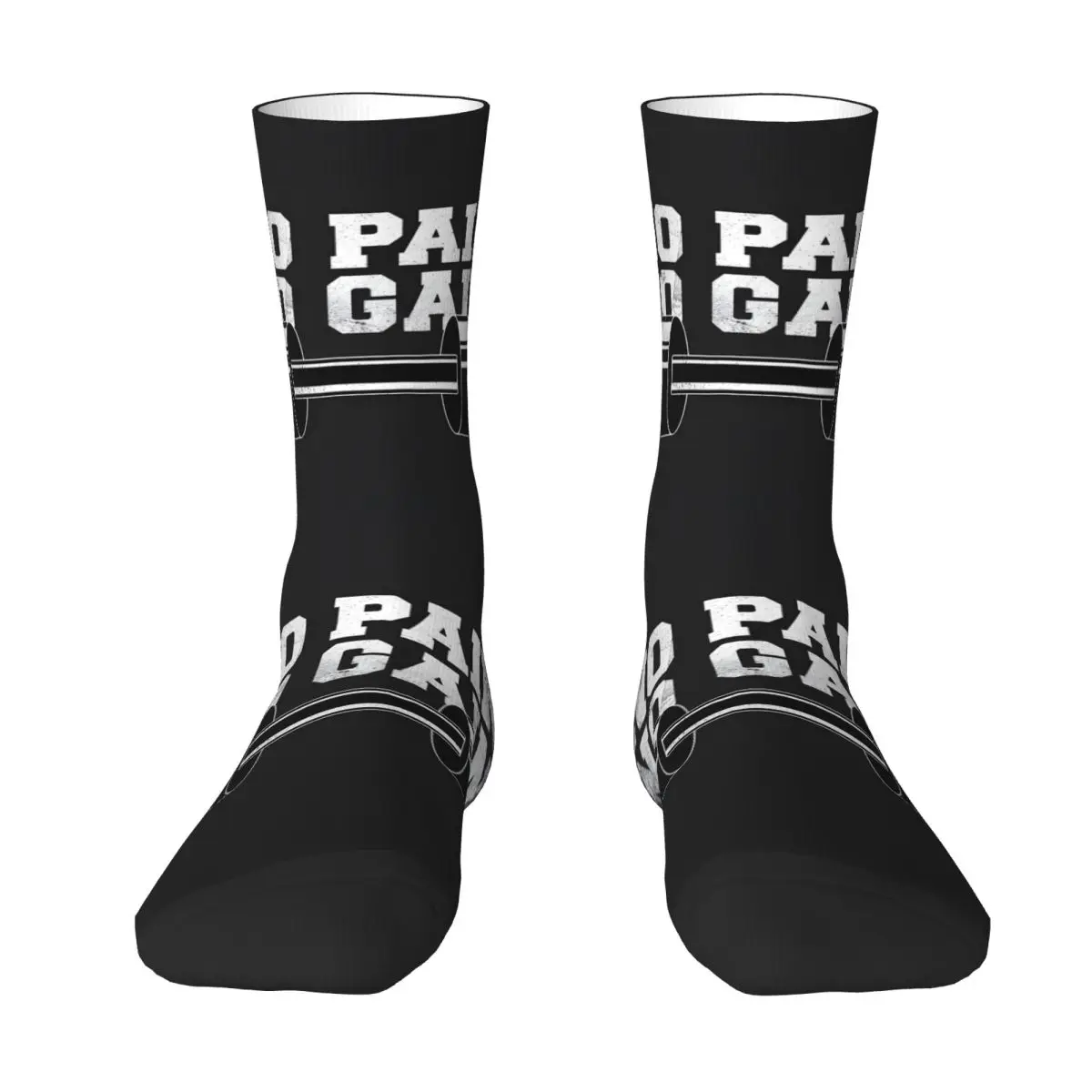 No Pain No Gain Socks Hiking 3D Print Boy Mid-calf Sock