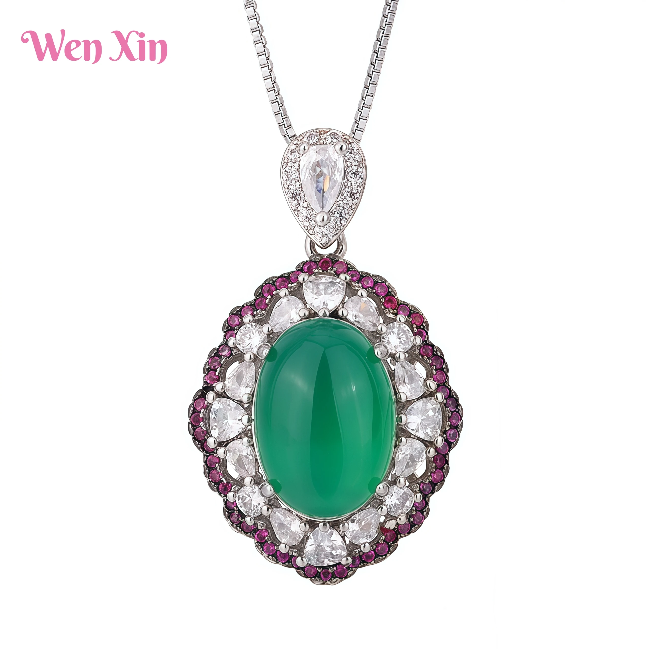 

WENXIN Brand MUSHAN MCT High Quality Temperament Diamond Simplicity High Luxury Set Women Pendant Necklace Rings Jewelry